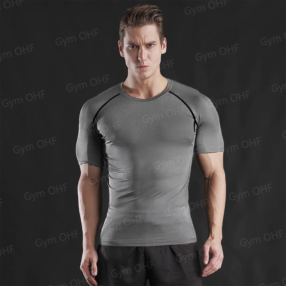 Men's "Heroic Spirit" Anime 2-in-1 Fitness Set – Compression Tee & Double-Deck Shorts