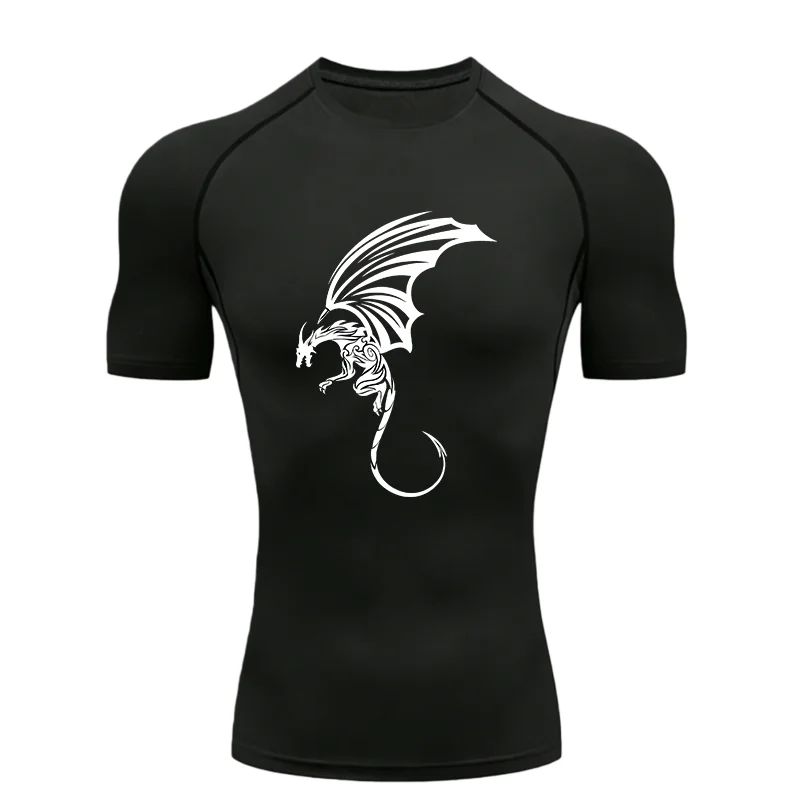 Men's "Black Dragon" 2026 Compression Shirt – Premium Athletic Training Tee