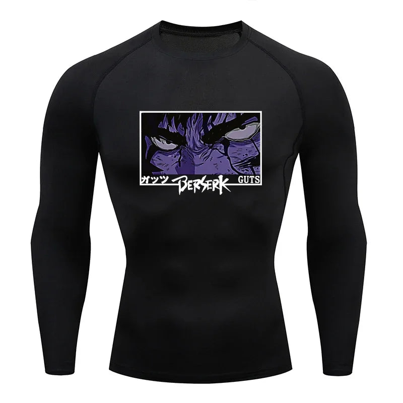 AoFuson Wolf" Berserk "Guts" Compression Shirt – Premium Anime Gym Rash Guard