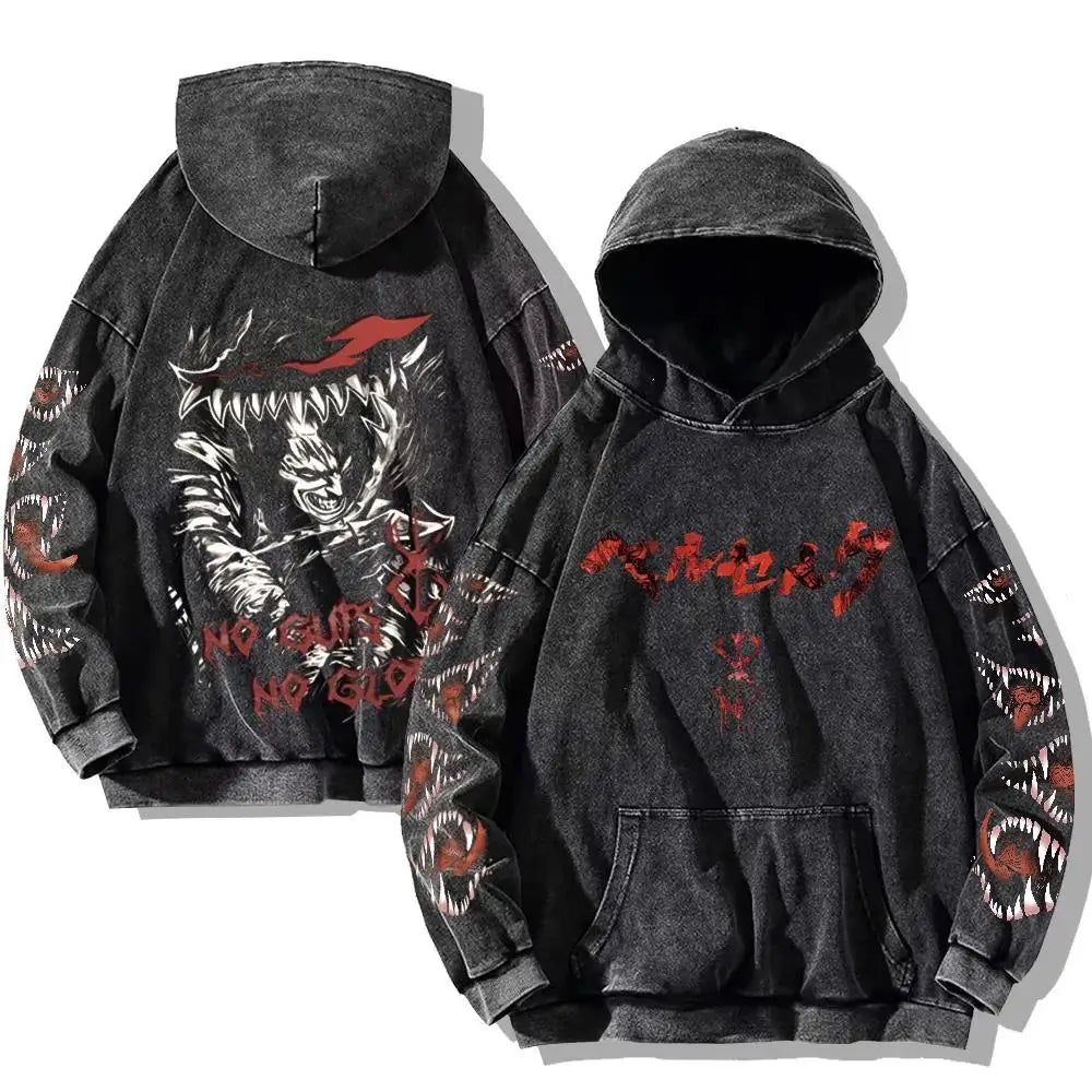 Official Berserk "Guts" Graphic Hoodie – Premium 100% Cotton Anime Sweatshirt