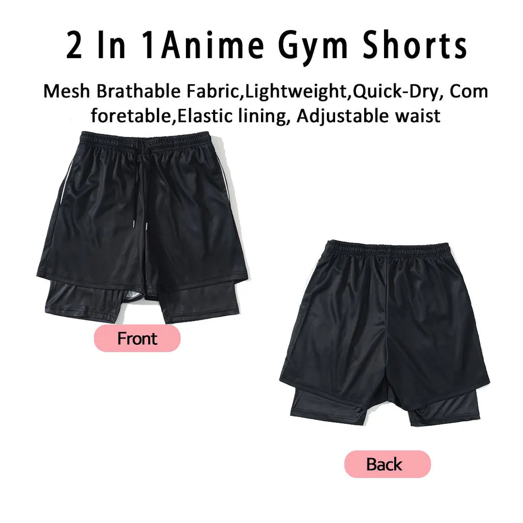 Men's "Jujutsu Kaisen" 3D Compression Set – Premium Gym Shirt & Training Shorts