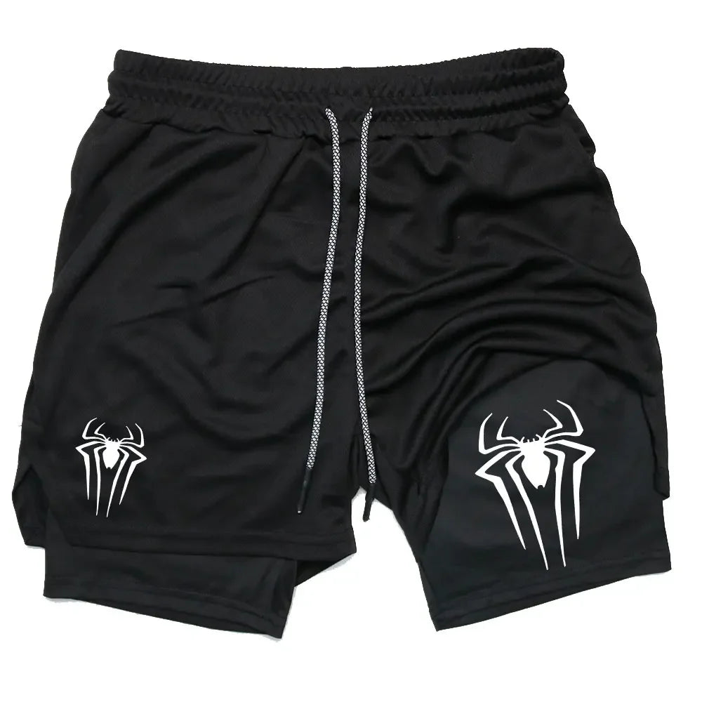 Men's "Spider Web" Y2K Compression Set – Premium Gym T-Shirt & Performance Shorts