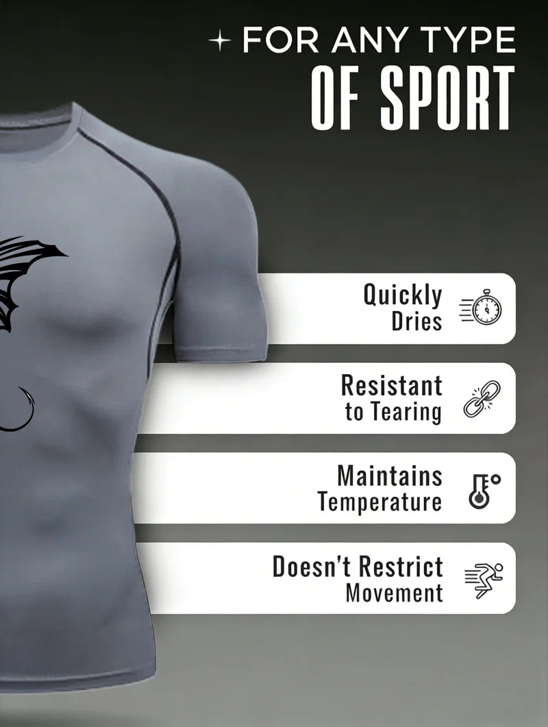 Men's "Black Dragon" 2026 Compression Shirt – Premium Athletic Training Tee