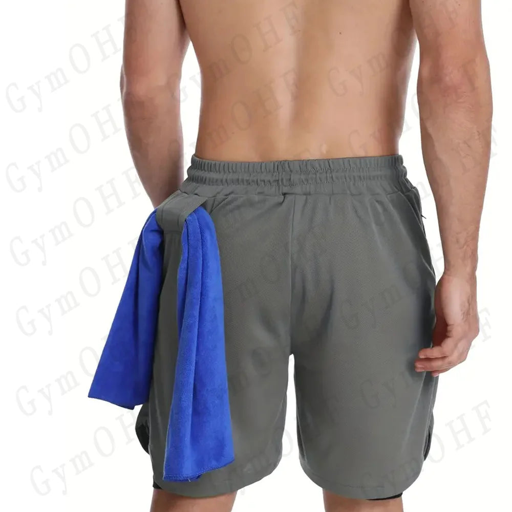Men's "Heroic Spirit" Anime 2-in-1 Fitness Set – Compression Tee & Double-Deck Shorts