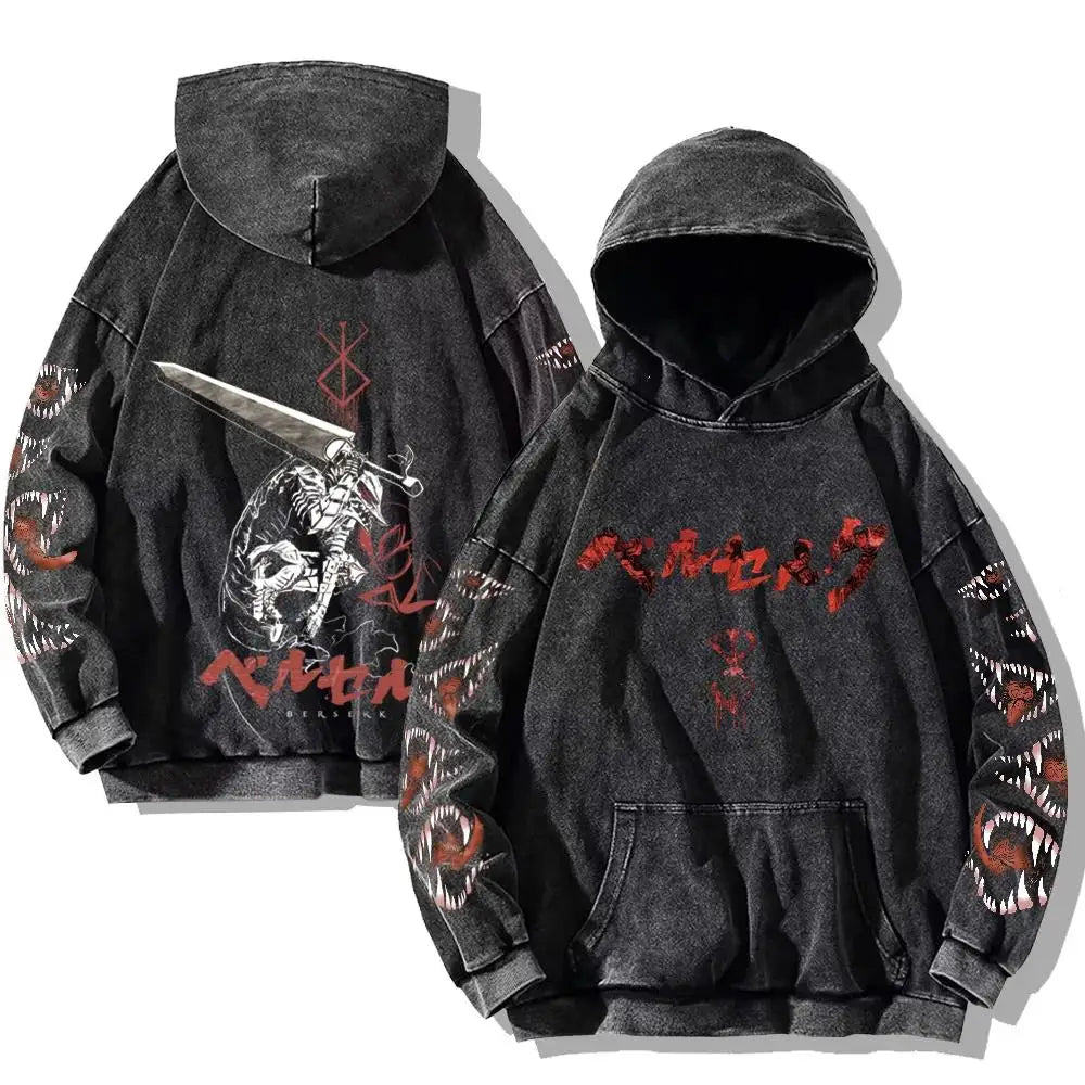 Official Berserk "Guts" Graphic Hoodie – Premium 100% Cotton Anime Sweatshirt