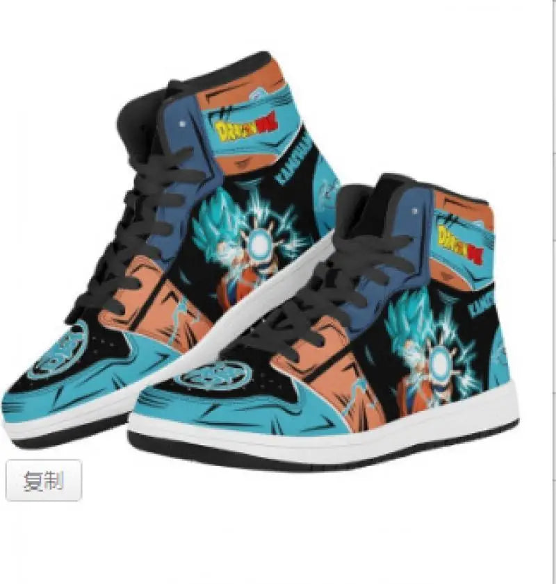 Official Bandai "Dragon Ball Z: Son Goku" High-Top Sneakers – Premium Saiyajin Style Basketball Shoes