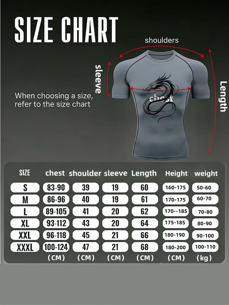 Men's "Dragon Soul" Compression Shirt – Premium Short Sleeve Rash Guard for Gym & MMA