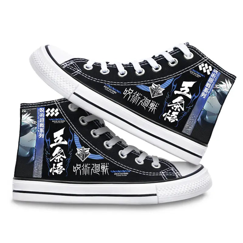 Official Bandai "Jujutsu Kaisen" High-Top Canvas Shoes – Gojo & Megumi Edition