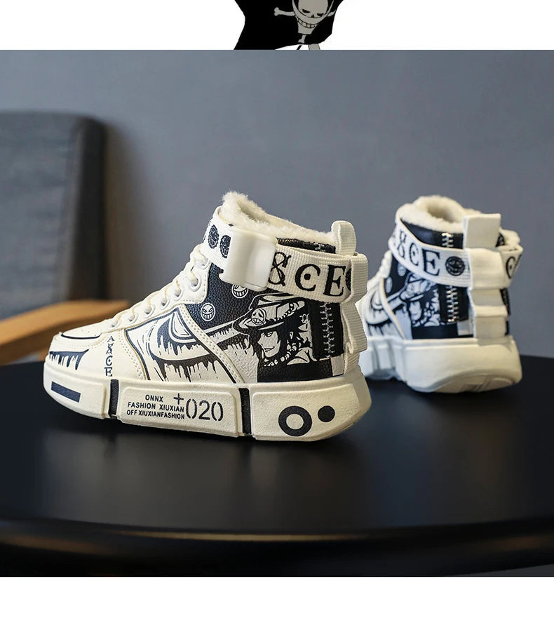 Boys' "Winter Guard" High-Top Sneakers – Waterproof Leather School & Sports Shoes