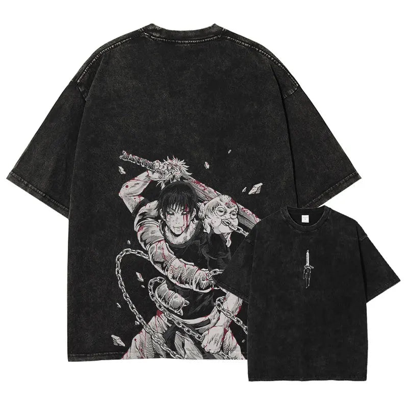 Official Jujutsu Kaisen "Choso" Retro Black T-Shirt – Premium 100% Cotton Washed Tee