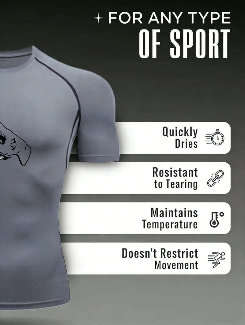 Men's "Fox Head" 2026 Compression Shirt – Premium Athletic Rash Guard for Training & Fitness