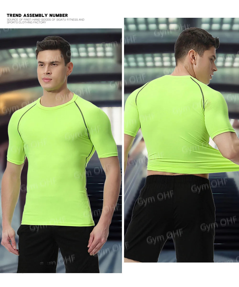 Men's "Heroic Spirit" Anime 2-in-1 Fitness Set – Compression Tee & Double-Deck Shorts