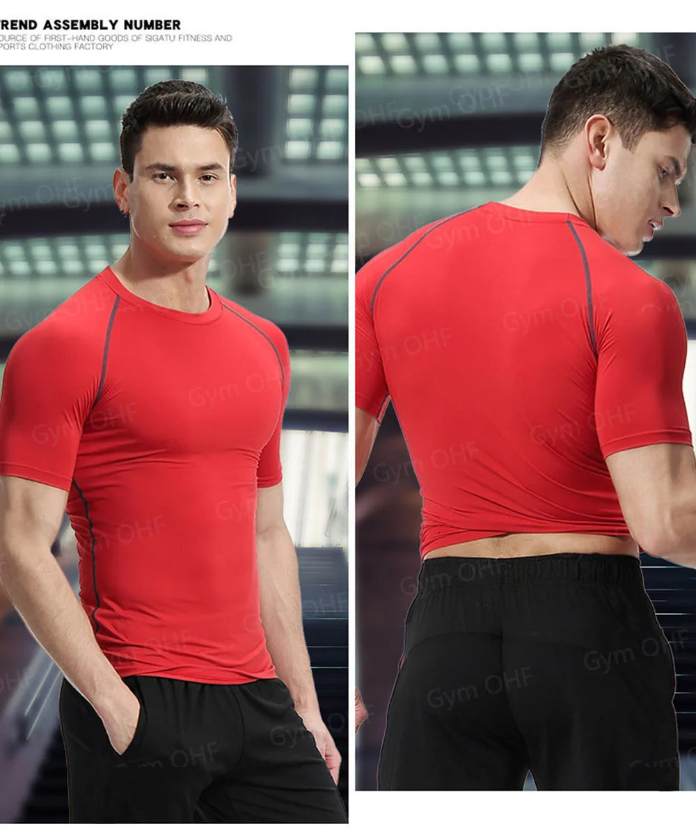 Men's "Heroic Spirit" Anime 2-in-1 Fitness Set – Compression Tee & Double-Deck Shorts