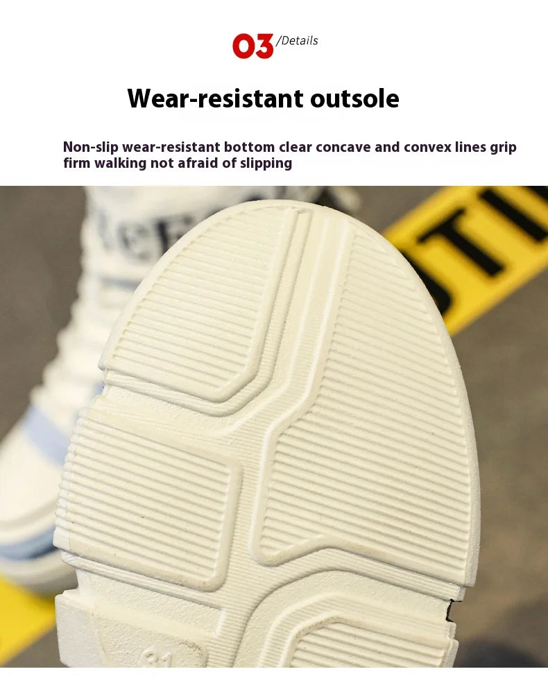 Boys' "Winter Guard" High-Top Sneakers – Waterproof Leather School & Sports Shoes