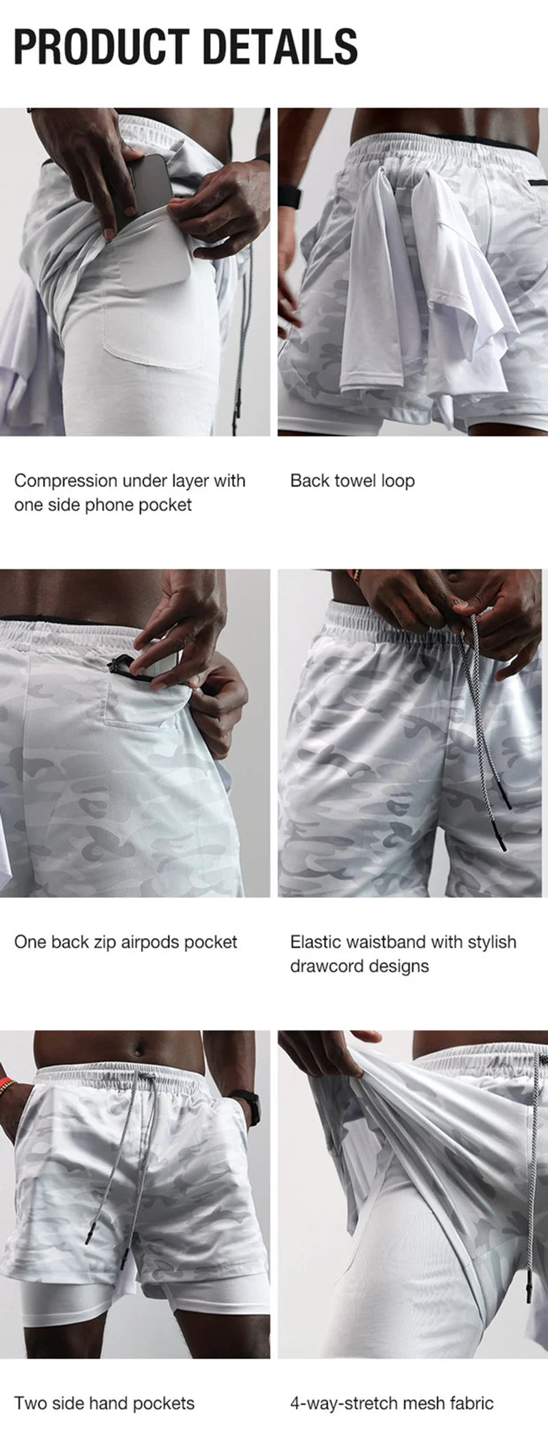 "Street Ninjas" Angel Cross 2-in-1 Performance Shorts – Quick-Dry Athletic Shorts with Phone Pocket