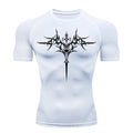 Men's "Retro Gothic" Compression Tee – Trendy Quick-Dry Fitness & Streetwear Top
