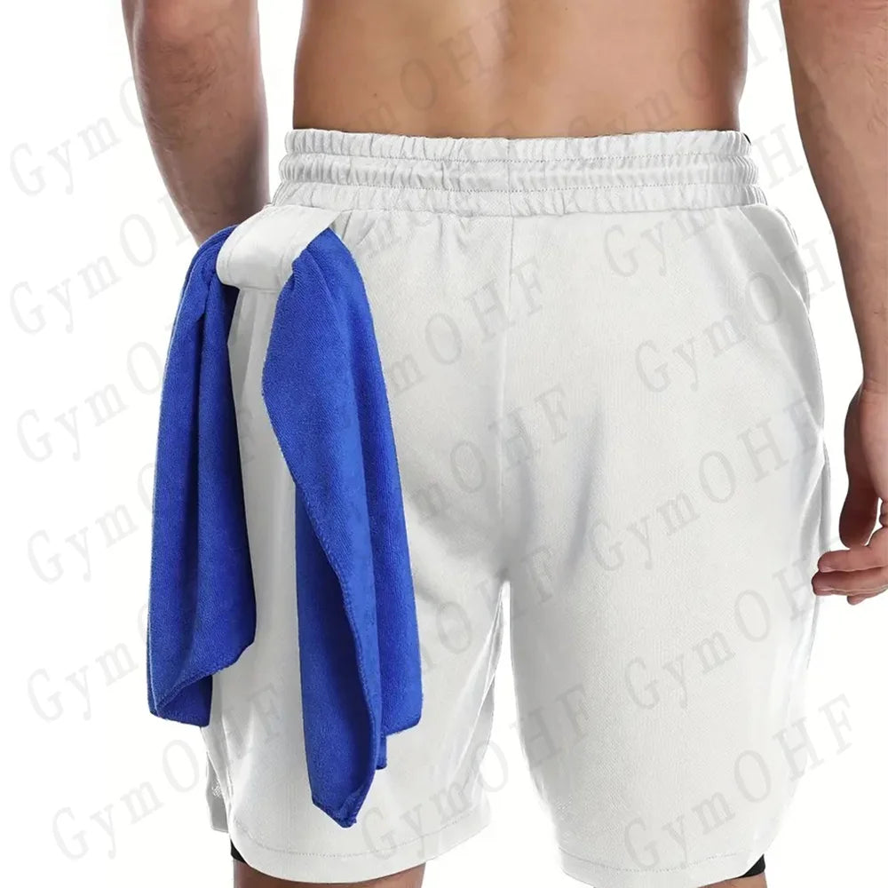 Men's "Heroic Spirit" Anime 2-in-1 Fitness Set – Compression Tee & Double-Deck Shorts