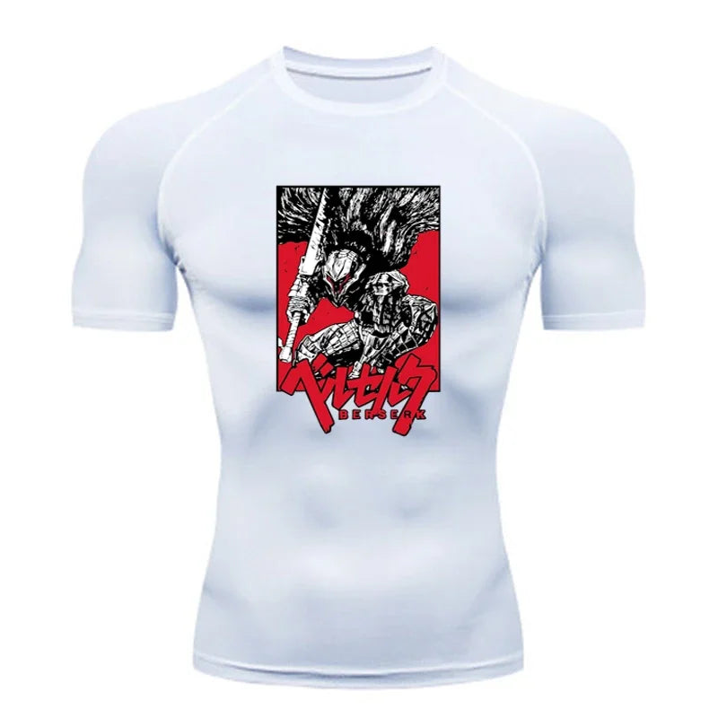 AoFuson Wolf" Berserk "Guts" Compression Shirt – Premium Anime Gym Rash Guard
