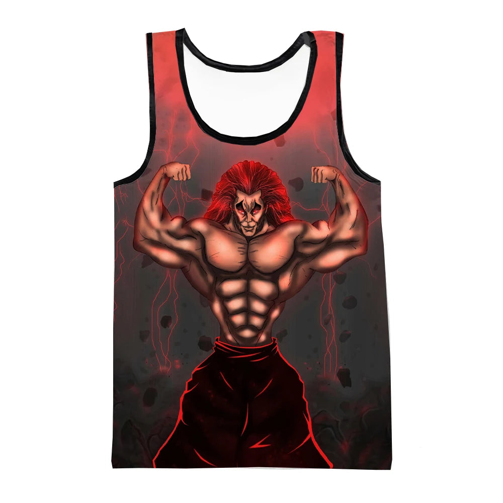Official Baki Hanma "Demon Back" Training Tank Top – Premium Oversized Gym Vest