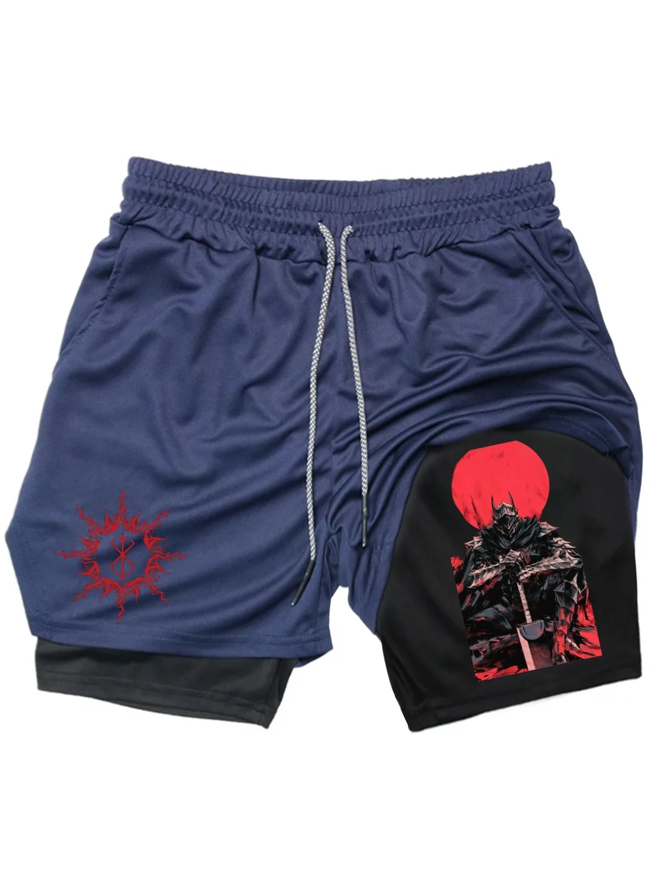 Official Berserk "Guts" 2-in-1 Performance Shorts – Premium Compression Gym Shorts