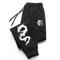Men's "Chinese Dragon" Graphic Joggers – Premium Fleece-Lined Smart Casual Sweatpants