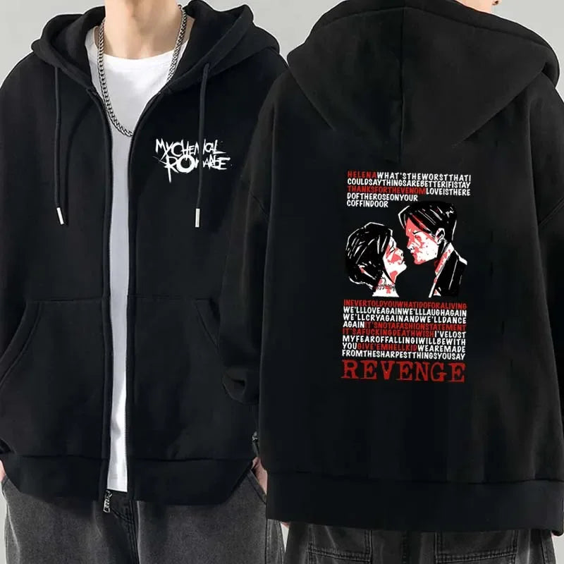Official My Chemical Romance "The Black Parade" Zip-Up Hoodie – Premium MCR Punk Emo Sweatshirt