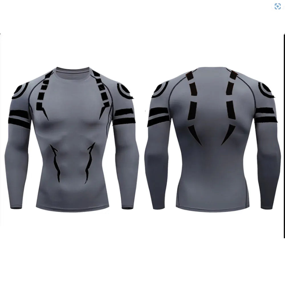 Men's "Jujutsu Kaisen" 3D Compression Set – Premium Gym Shirt & Training Shorts