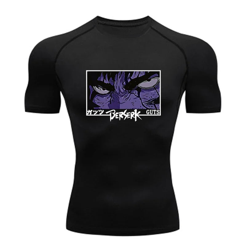 AoFuson Wolf" Berserk "Guts" Compression Shirt – Premium Anime Gym Rash Guard