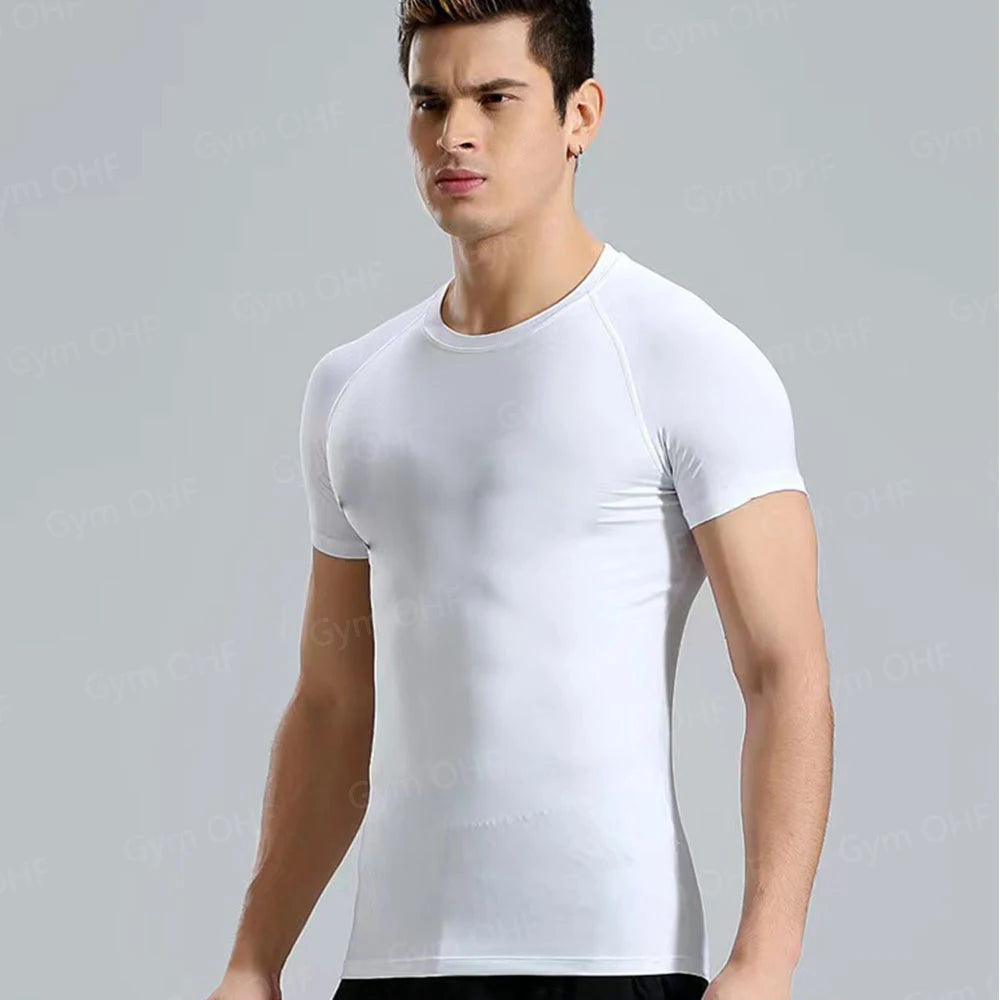 Men's "Anime Funny Face" 2-in-1 Fitness Set – Compression Tee & Double-Deck Shorts