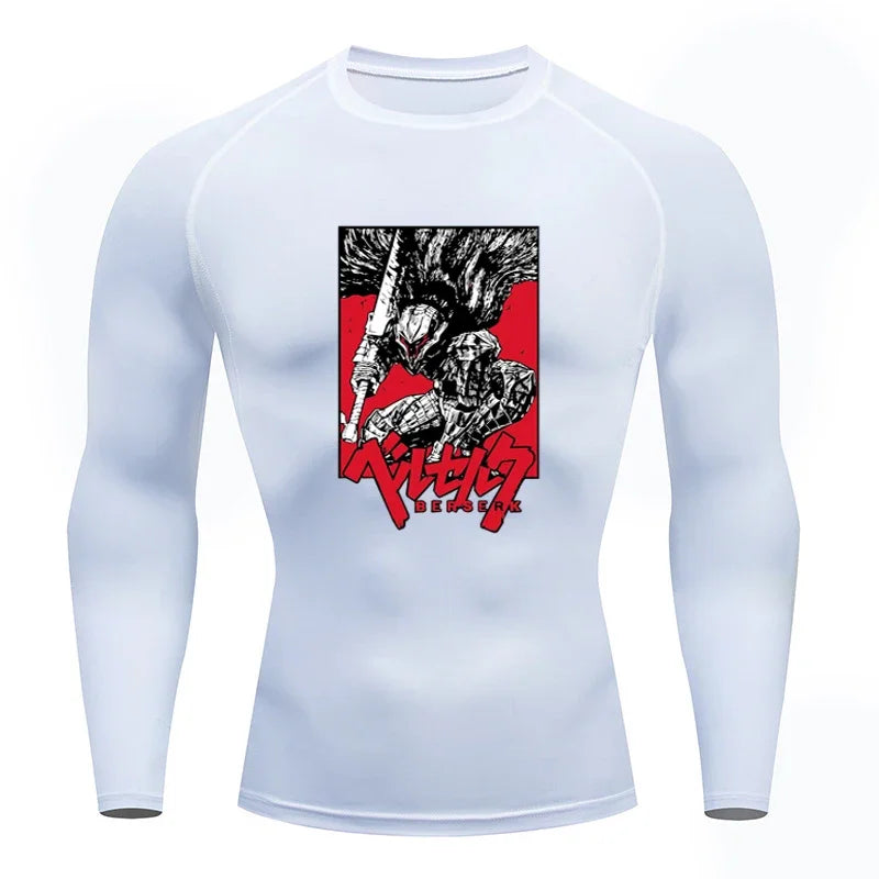 AoFuson Wolf" Berserk "Guts" Compression Shirt – Premium Anime Gym Rash Guard