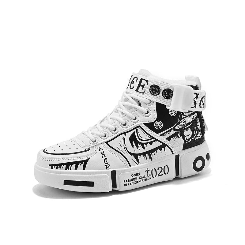 DAILOU "Urban Edge" High-Top Sneakers – Premium Microfiber Unisex Streetwear Shoes