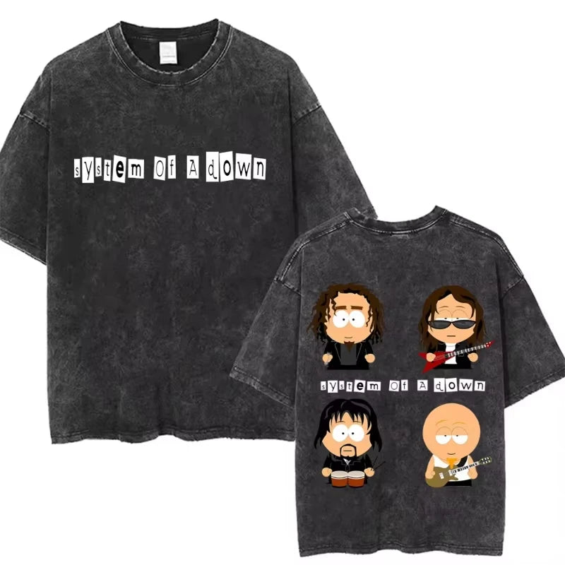 Official System of A Down "Vintage Washed" T-Shirt – Premium 90s Alternative Metal Tee