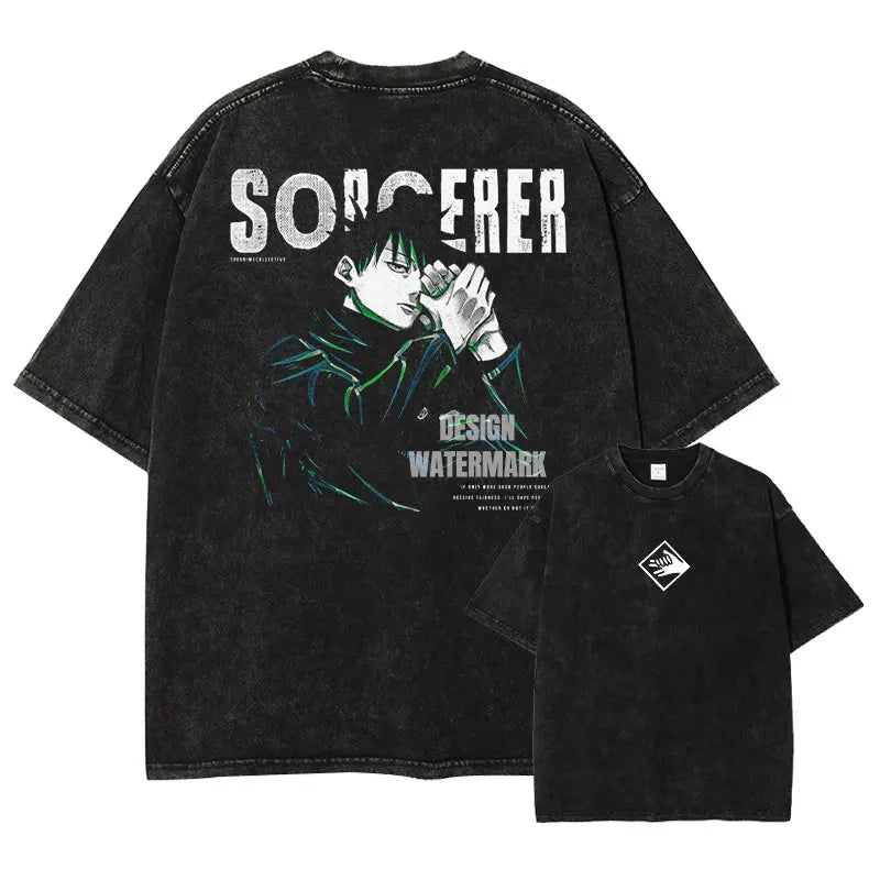 Official Bandai Jujutsu Kaisen "Itadori Yuuji" Vintage Washed T-Shirt – Premium Anime Streetwear