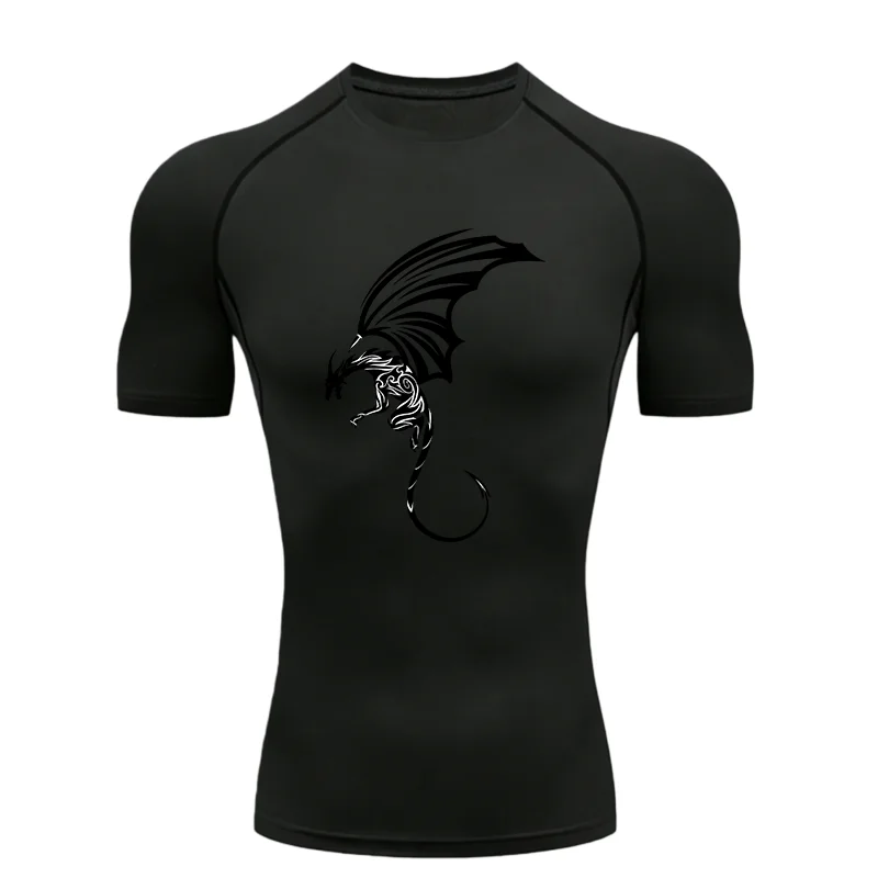 Men's "Black Dragon" 2026 Compression Shirt – Premium Athletic Training Tee