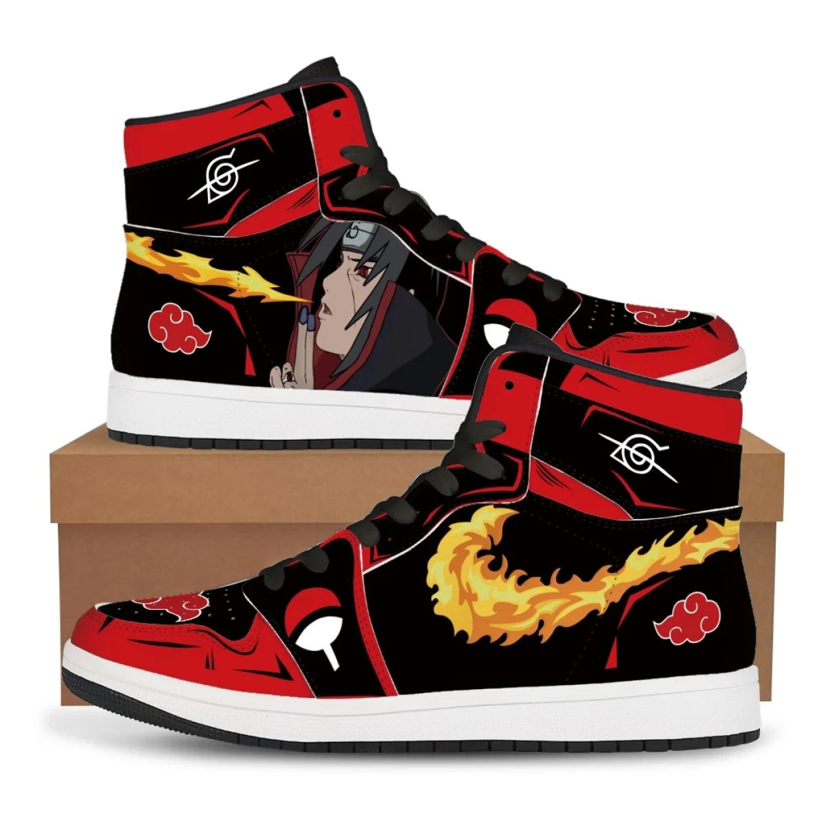 Official Bandai "Naruto: Itachi Akatsuki" Sneakers – Premium Flannel Anime Casual Shoes