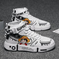 Official Bandai "One Piece: Luffy" High-Top Sneakers – Premium Anime Leisure Sports Shoes