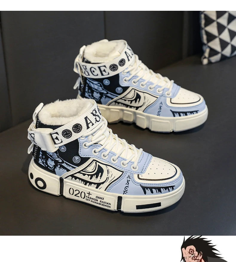 Boys' "Winter Guard" High-Top Sneakers – Waterproof Leather School & Sports Shoes