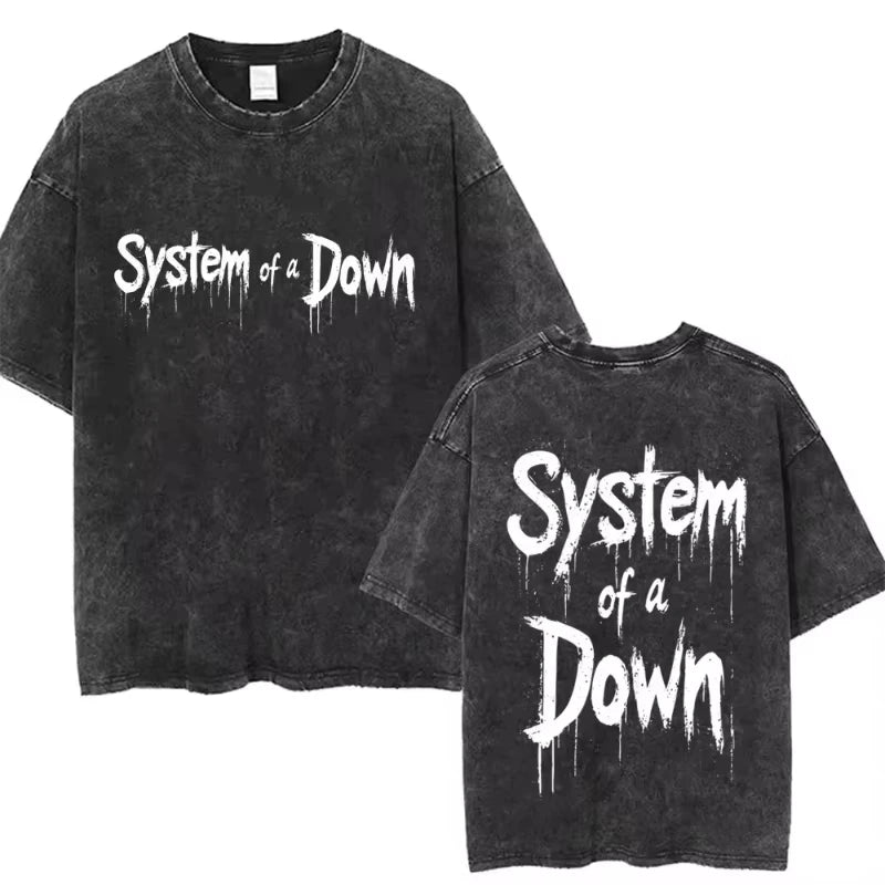 Official System of A Down "Vintage Washed" T-Shirt – Premium 90s Alternative Metal Tee