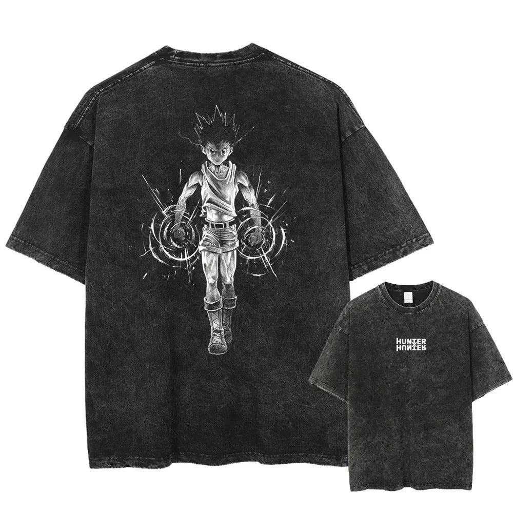 Official Hunter x Hunter "Killua & Gon" Vintage Washed T-Shirt – Premium Oversized Cotton Tee