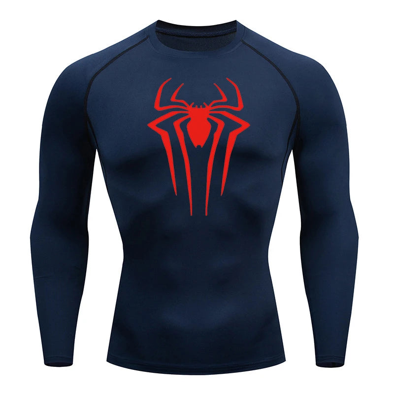 Men's "Spider Web" Compression Shirt – Premium Long Sleeve Rash Guard for Gym & BJJ