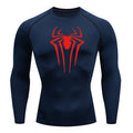 Men's "Spider Web" Compression Shirt – Premium Long Sleeve Rash Guard for Gym & BJJ