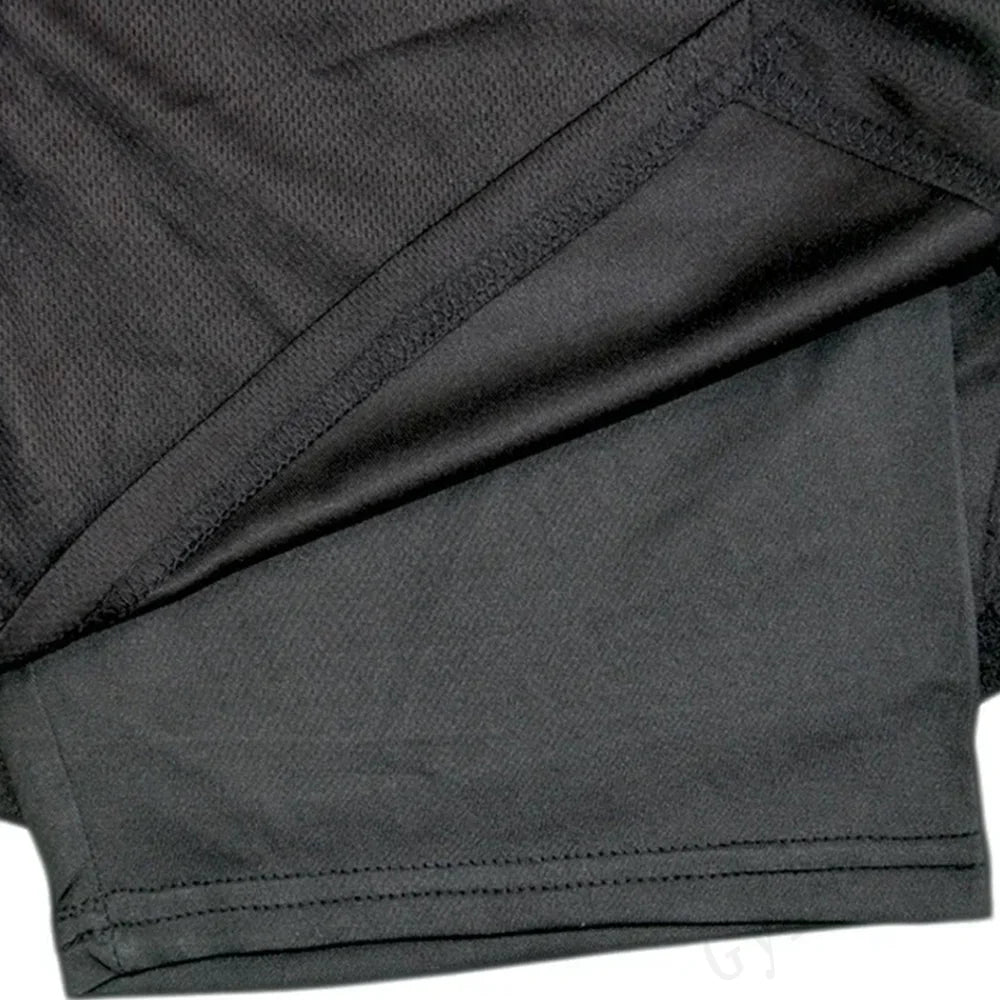 Men's "Heroic Spirit" Anime 2-in-1 Fitness Set – Compression Tee & Double-Deck Shorts