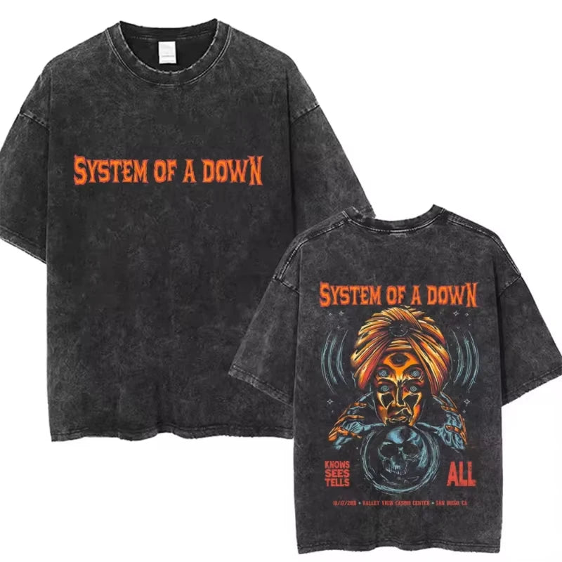 Official System of A Down "Vintage Washed" T-Shirt – Premium 90s Alternative Metal Tee