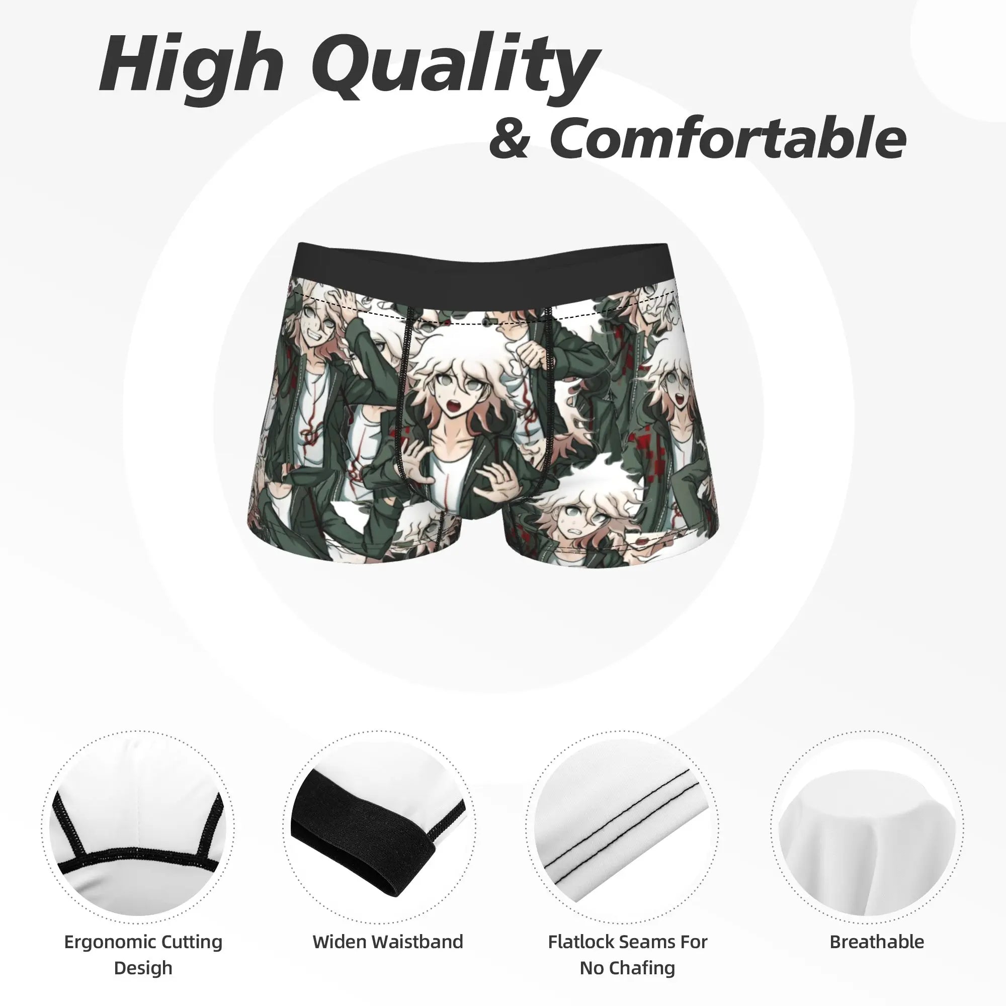 Official Nagito Komaeda "Danganronpa" Boxer Briefs – Premium Anime Men's Underwear