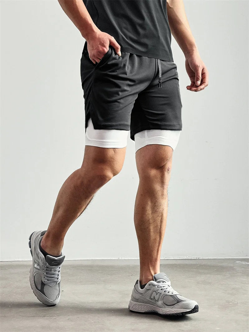 "Street Ninjas" Angel Cross 2-in-1 Performance Shorts – Quick-Dry Athletic Shorts with Phone Pocket