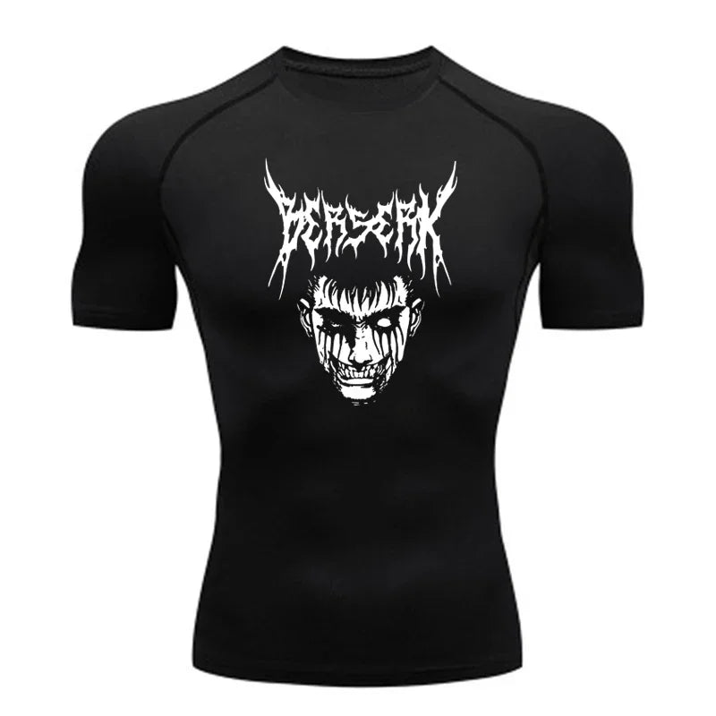 AoFuson Wolf" Berserk "Guts" Compression Shirt – Premium Anime Gym Rash Guard