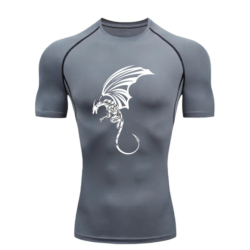 Men's "Black Dragon" 2026 Compression Shirt – Premium Athletic Training Tee