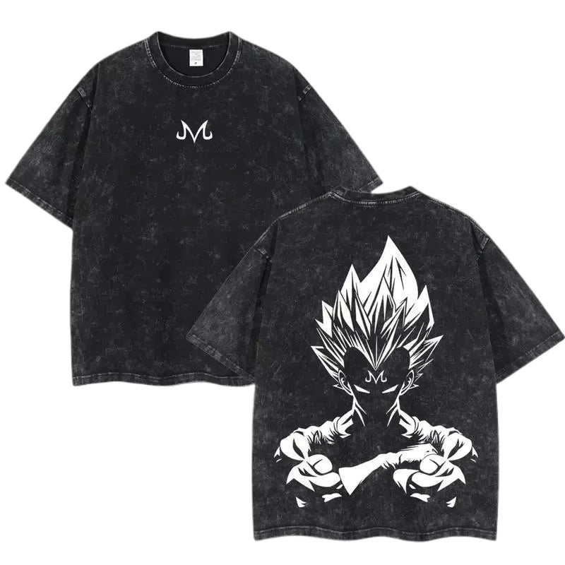 Official Bandai "Vegeta" Vintage Washed T-Shirt – Premium 100% Cotton Anime Streetwear