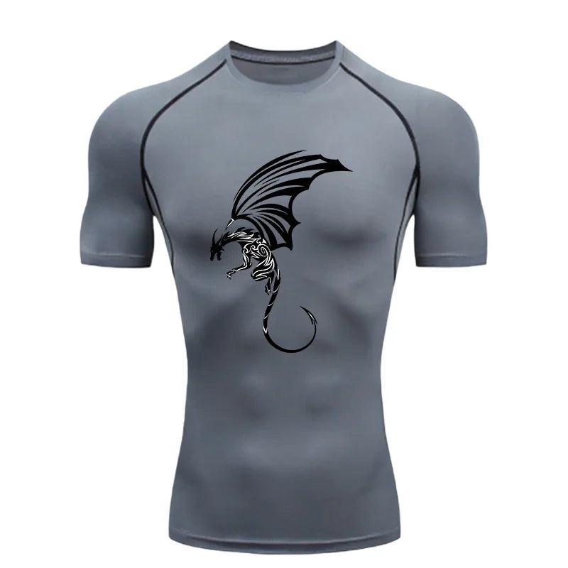 Men's "Black Dragon" 2026 Compression Shirt – Premium Athletic Training Tee