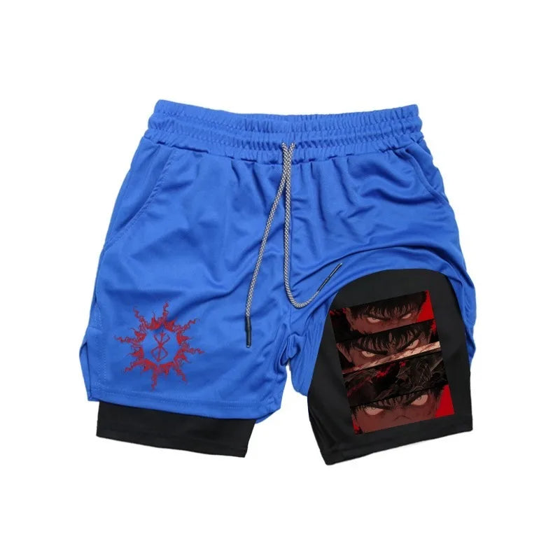Official Berserk "Guts" 2-in-1 Performance Shorts – Premium Compression Gym Shorts